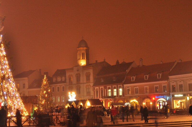 Christmas market at night