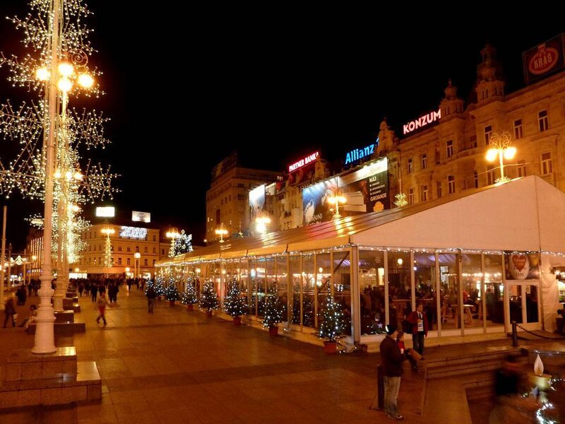 Christmas market at night