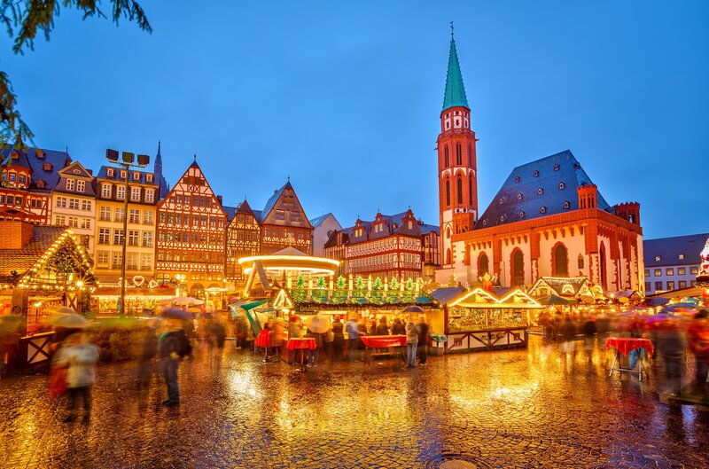 Christmas Market at Night — Blue, Festive