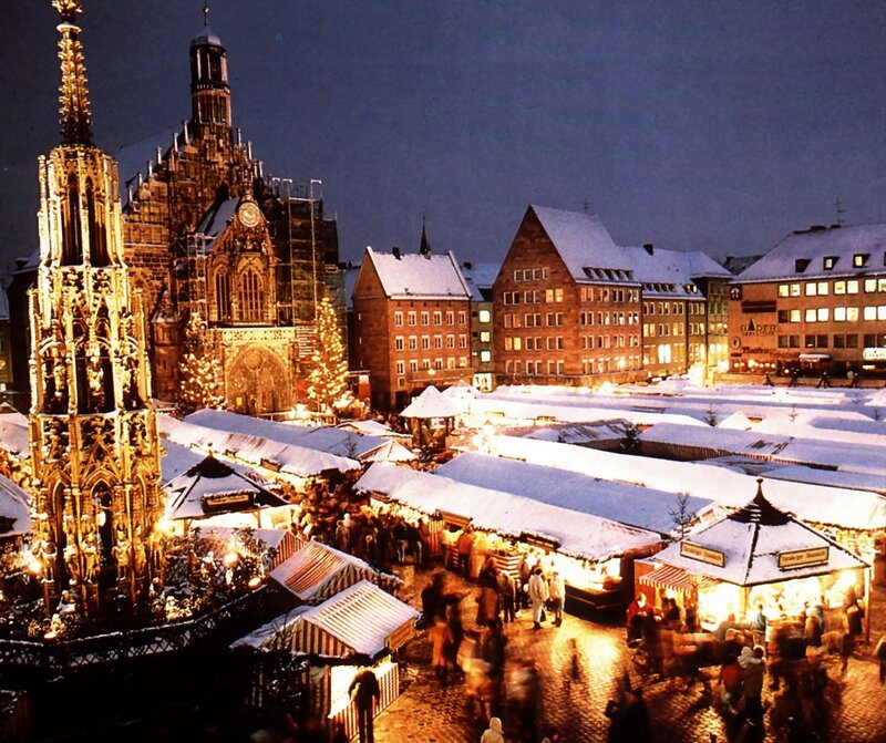 Christmas Market at Night — White