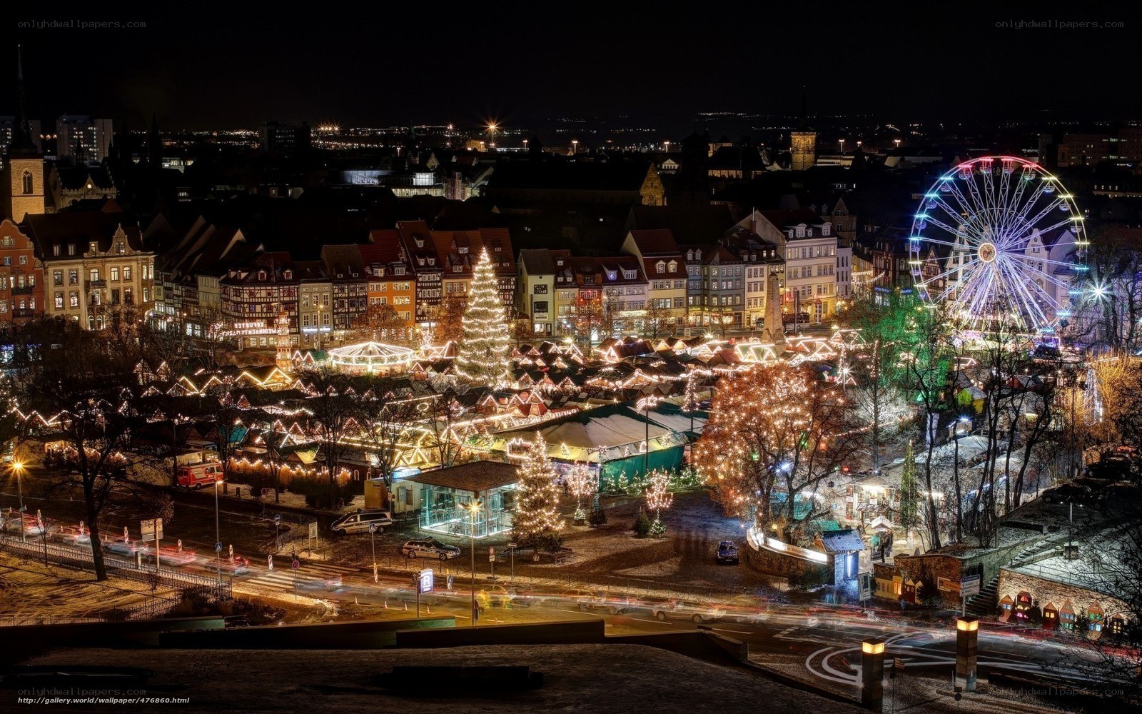 Christmas market at night