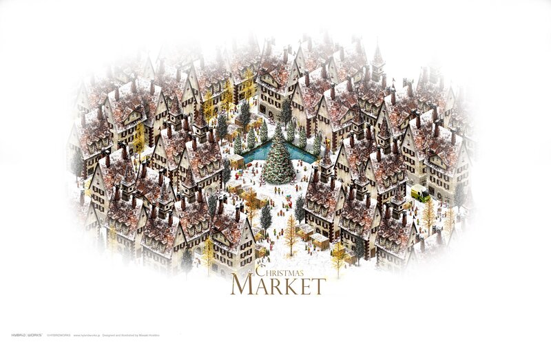Christmas market illustration