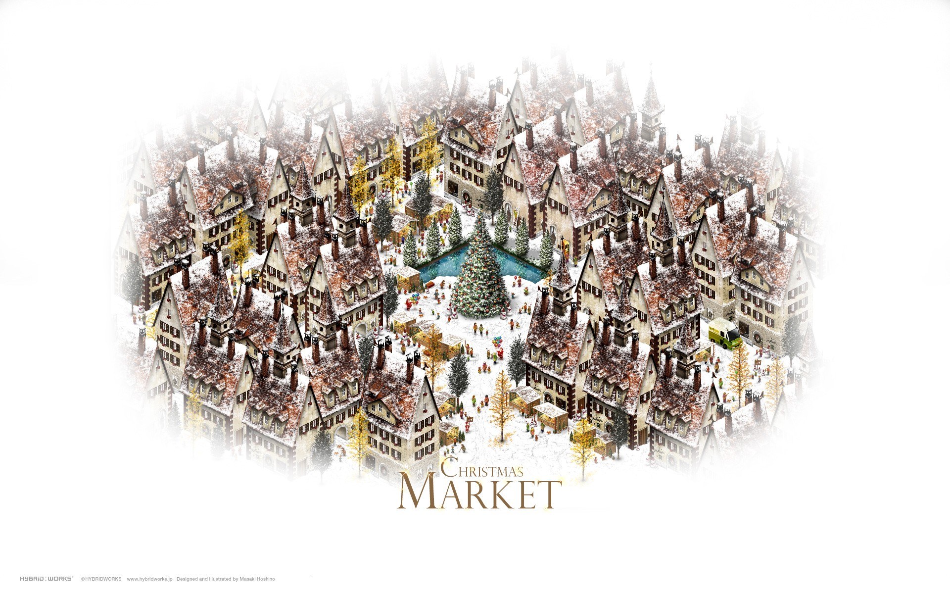 Christmas market illustration