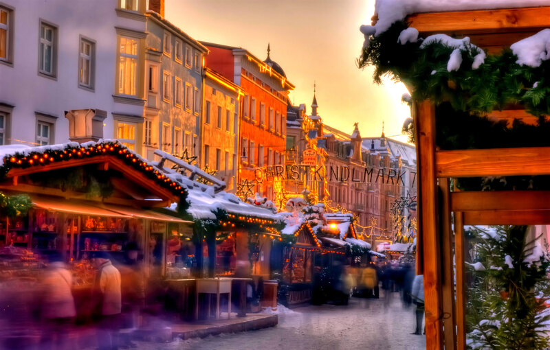 Christmas Market Stalls — Orange