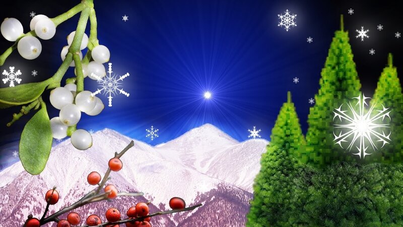 Christmas mountain scene