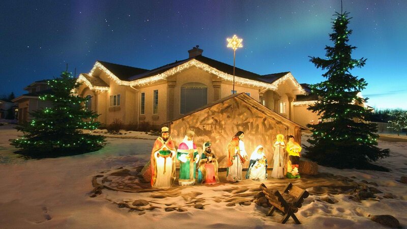 Christmas nativity scene display