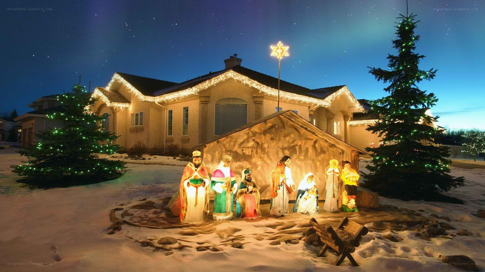Christmas nativity scene display