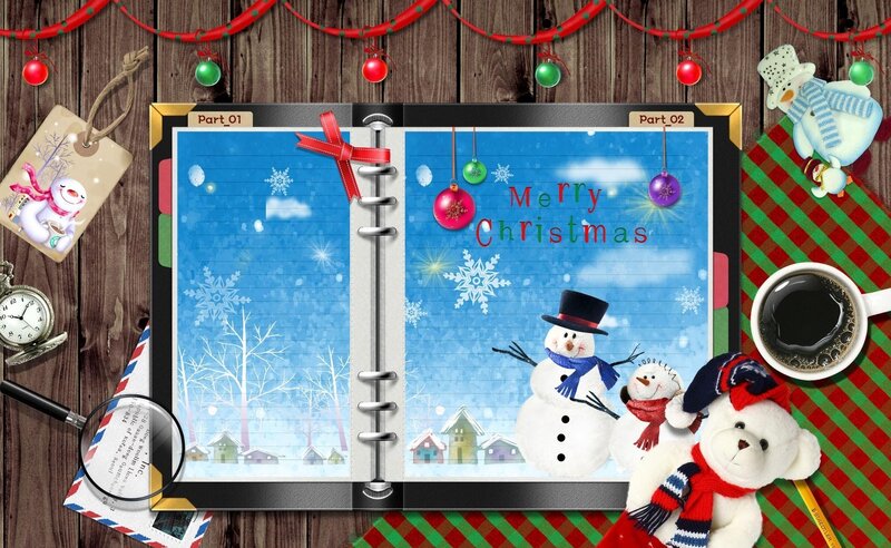 Christmas notebook scene