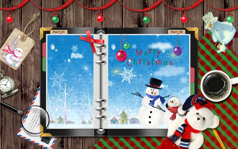 Christmas notebook with snowmen