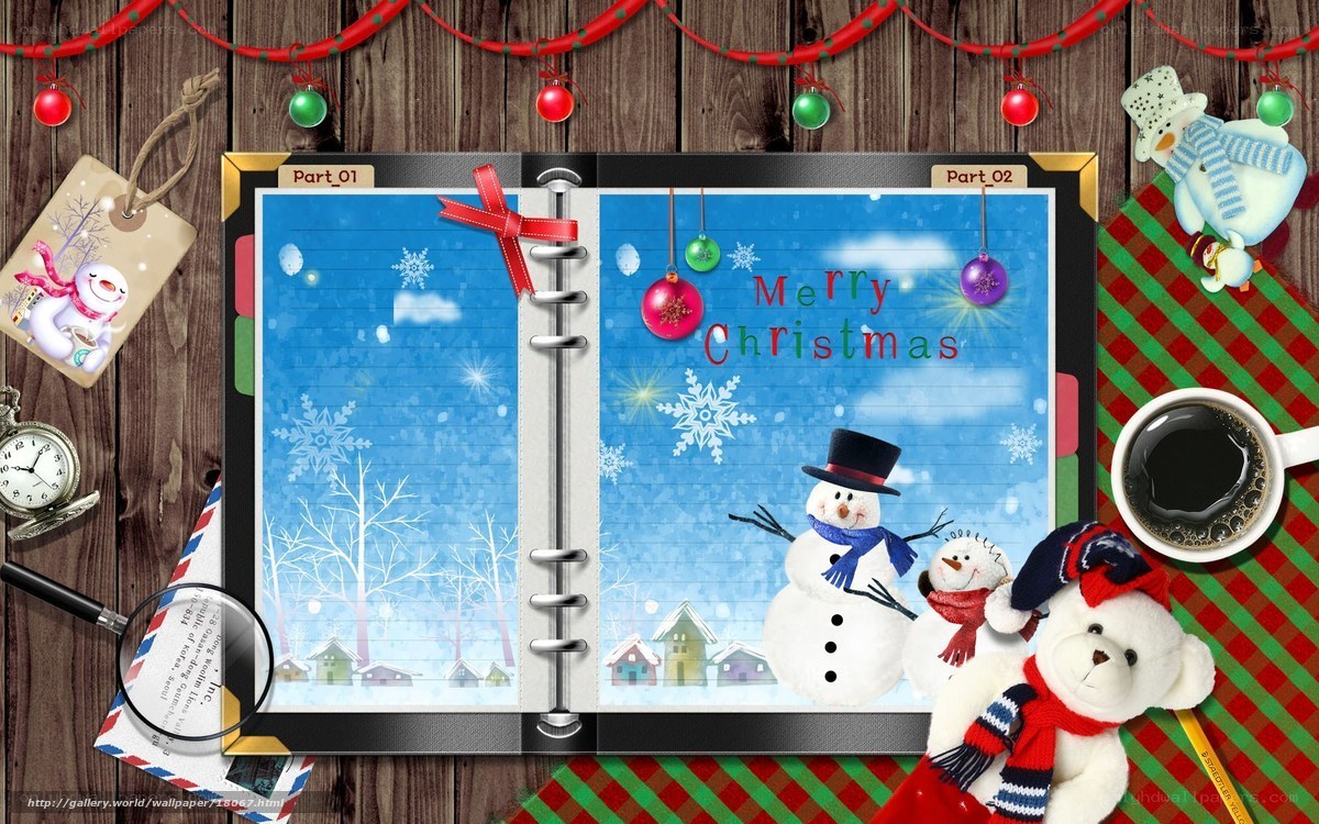 Christmas notebook with snowmen