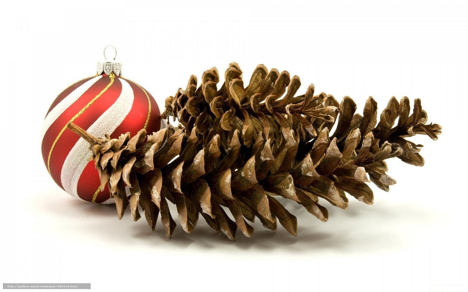 Christmas ornament and pinecone
