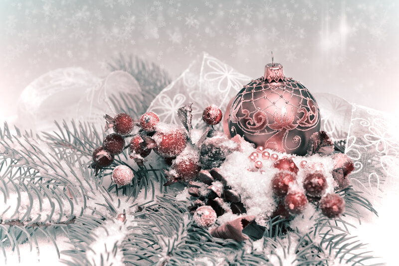 Christmas Ornament Arrangement — White