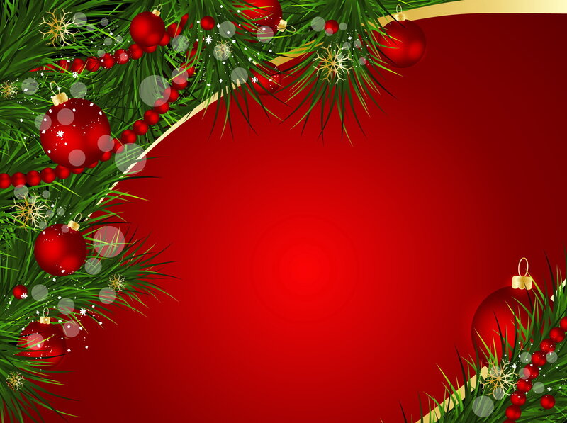 Christmas Ornament Border — Red, Festive