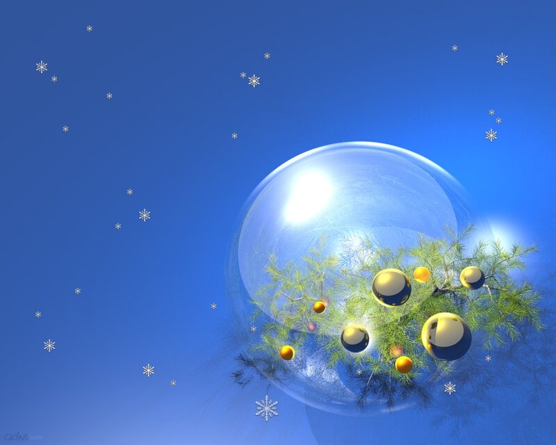Christmas ornament in a bubble