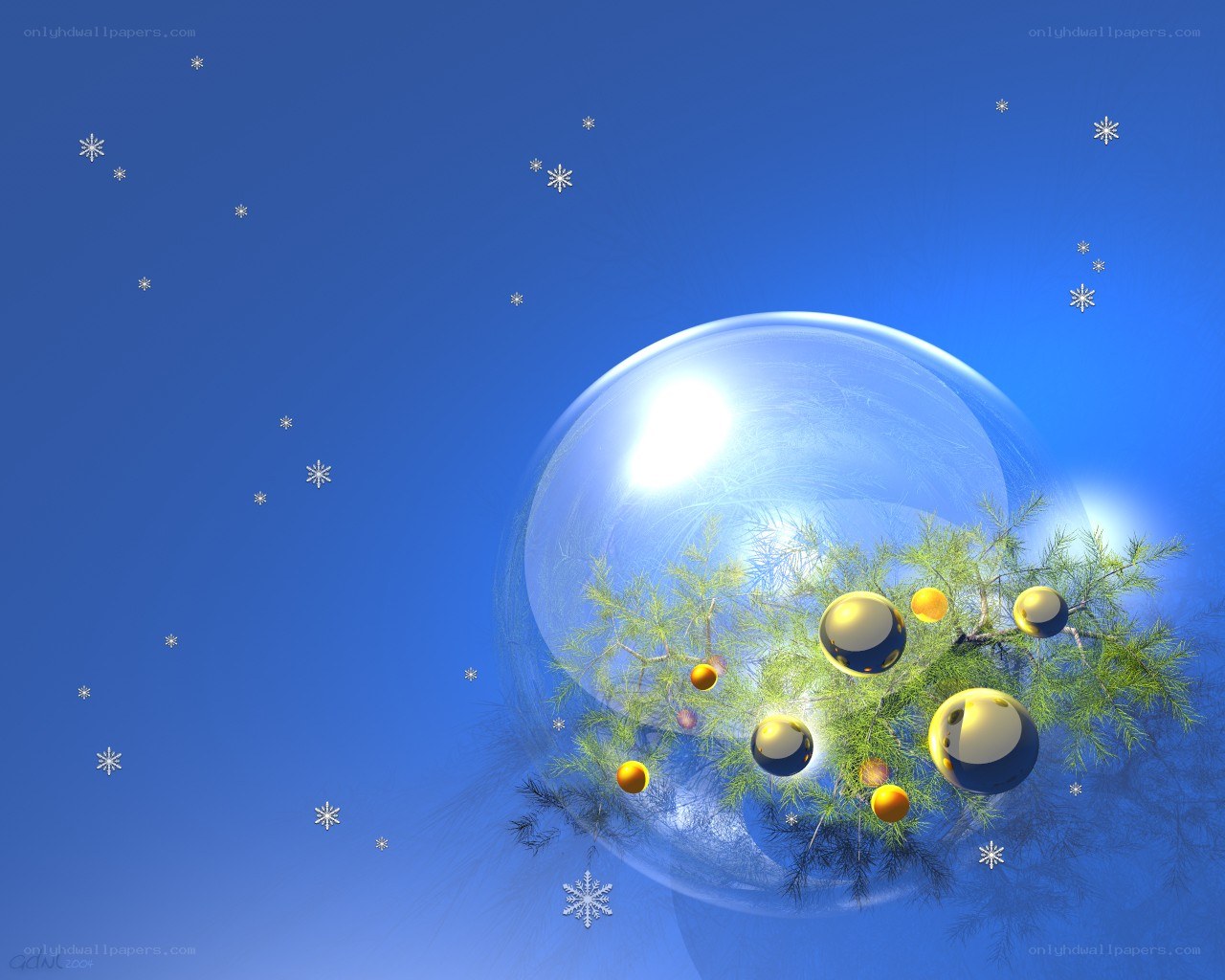 Christmas ornament in a bubble