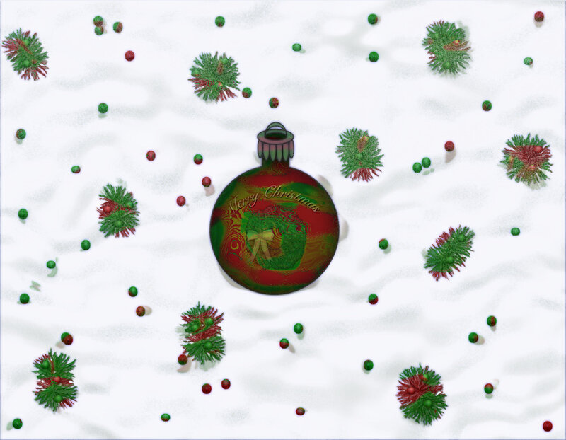Christmas Ornament in Snow — White