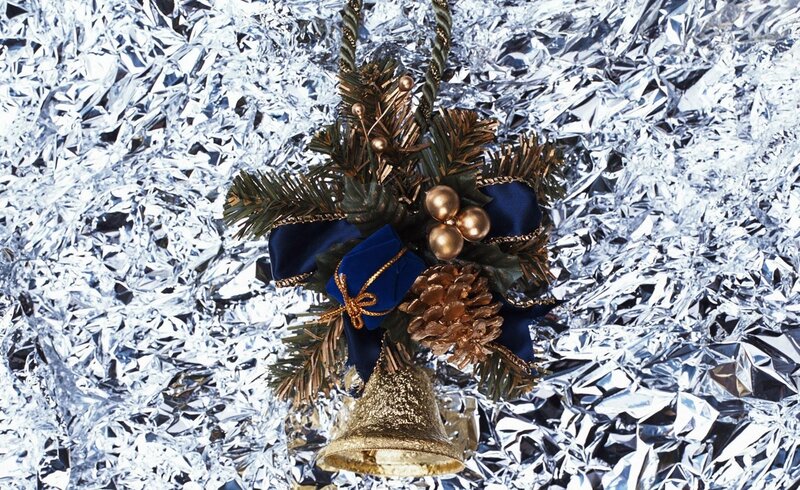 Christmas ornament on foil