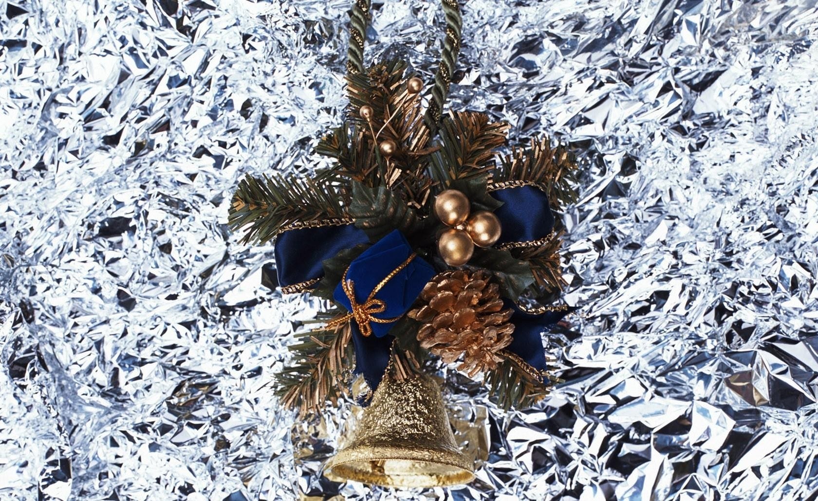 Christmas ornament on foil