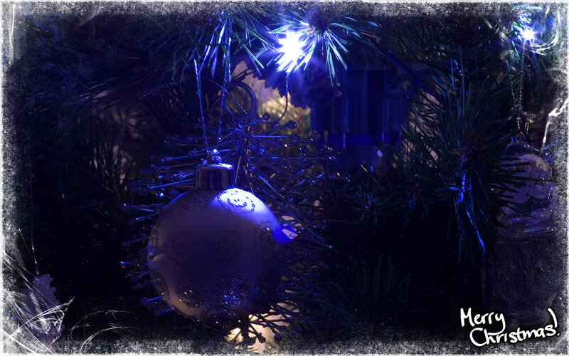 Christmas Ornament on Tree — Blue, Festive