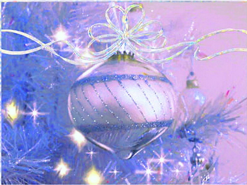 Christmas Ornament on Tree — Blue