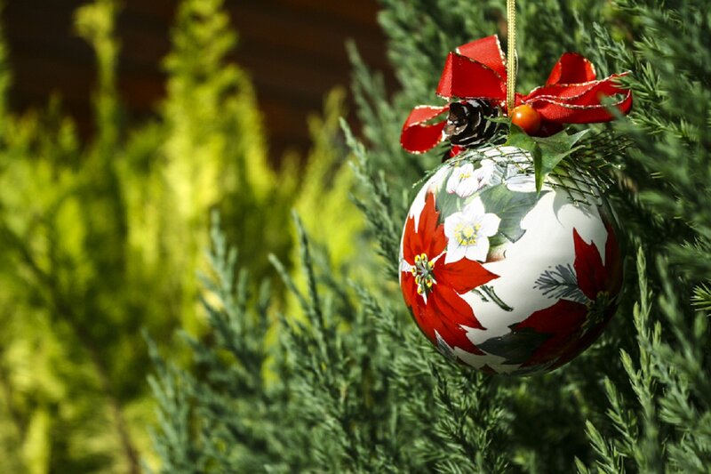 Christmas Ornament on Tree — Green, Festive, Winter