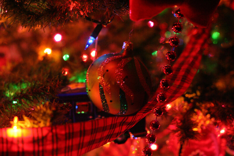 Christmas Ornament on Tree — Red