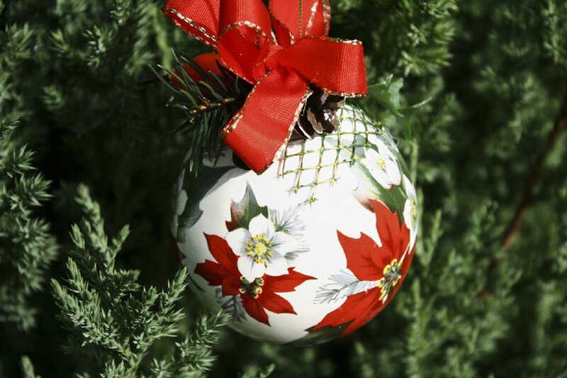 Christmas Ornament on Tree — White