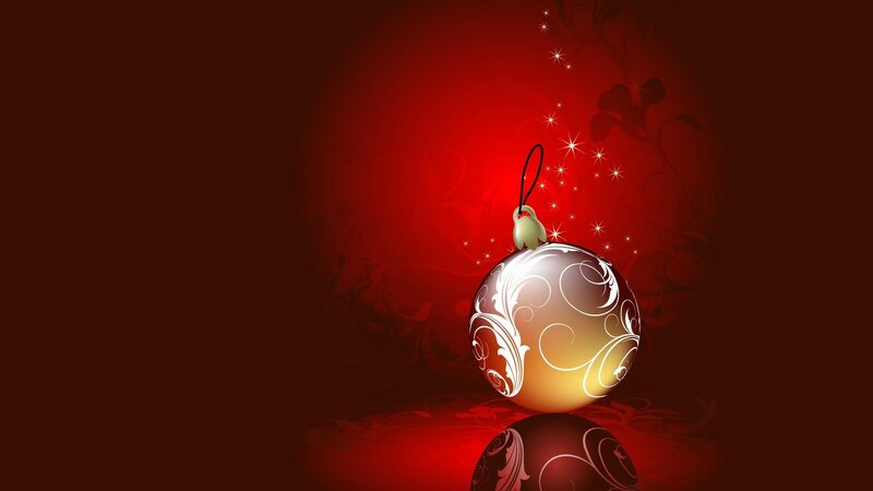 Christmas Ornament — Red, Festive, Digital Art