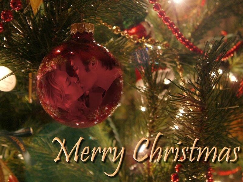 Christmas ornament with couple photo