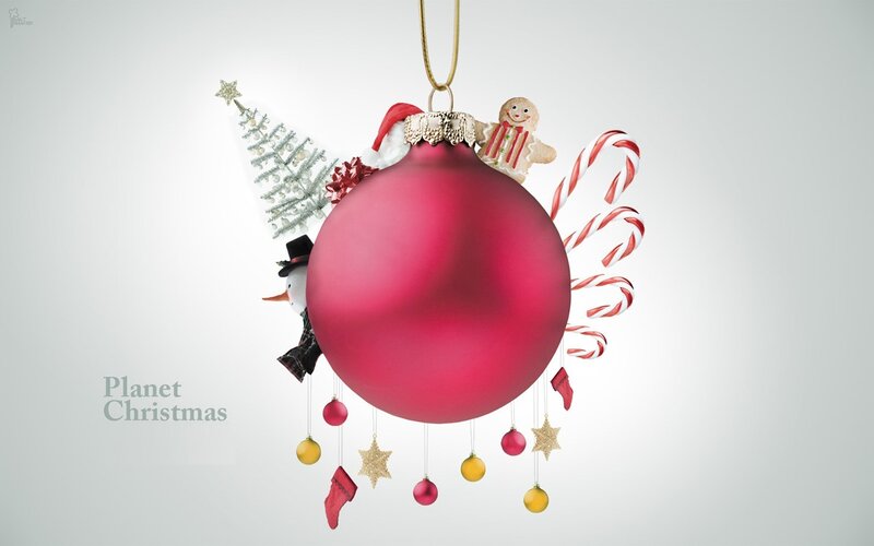Christmas ornament with festive decorations