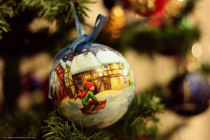 Christmas Ornament with Winter Scene — Blue