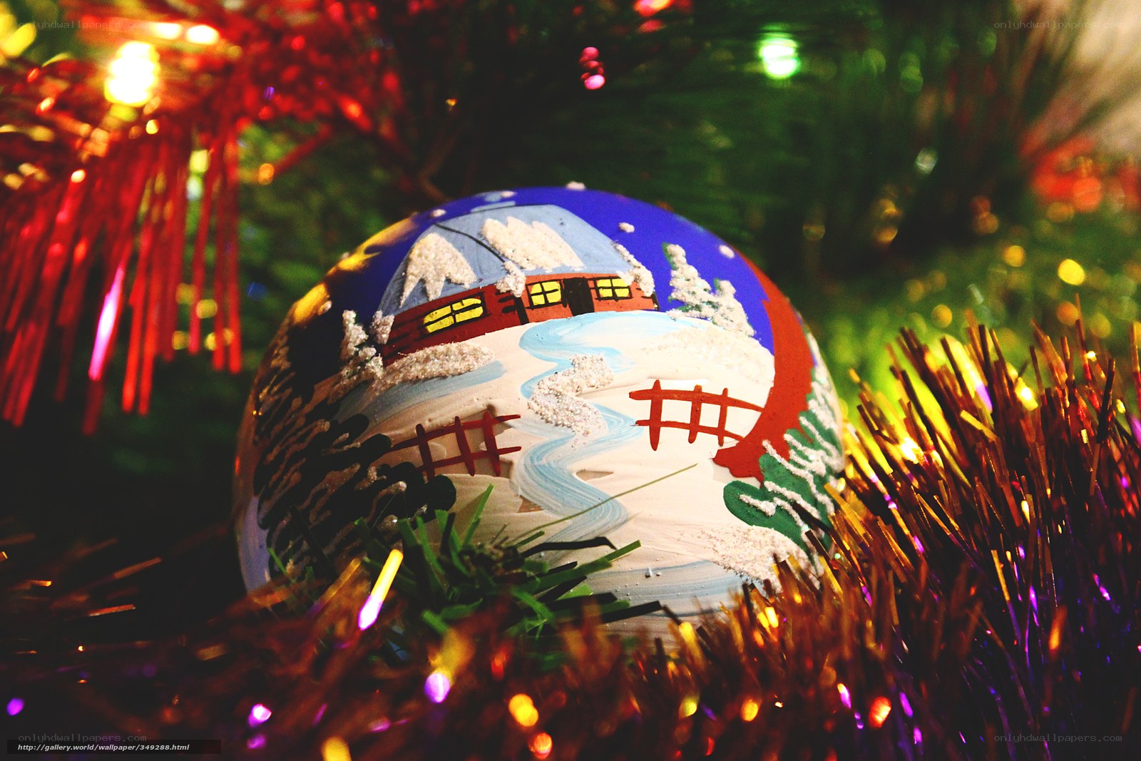 Christmas ornament with winter scene