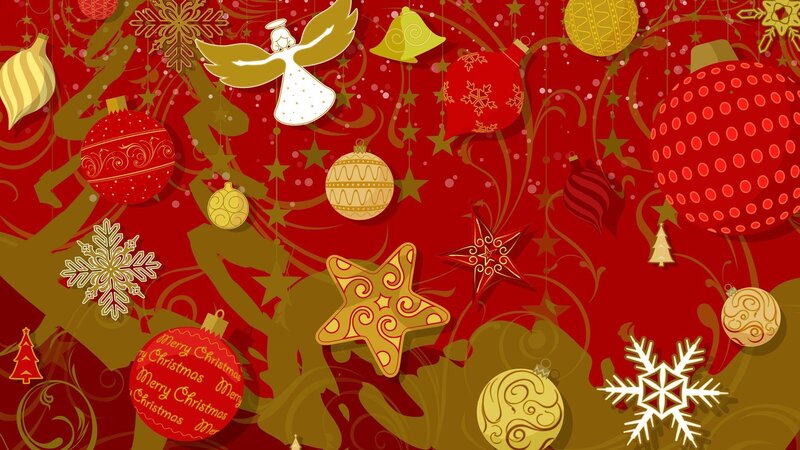 Christmas Ornaments and Angels — Red