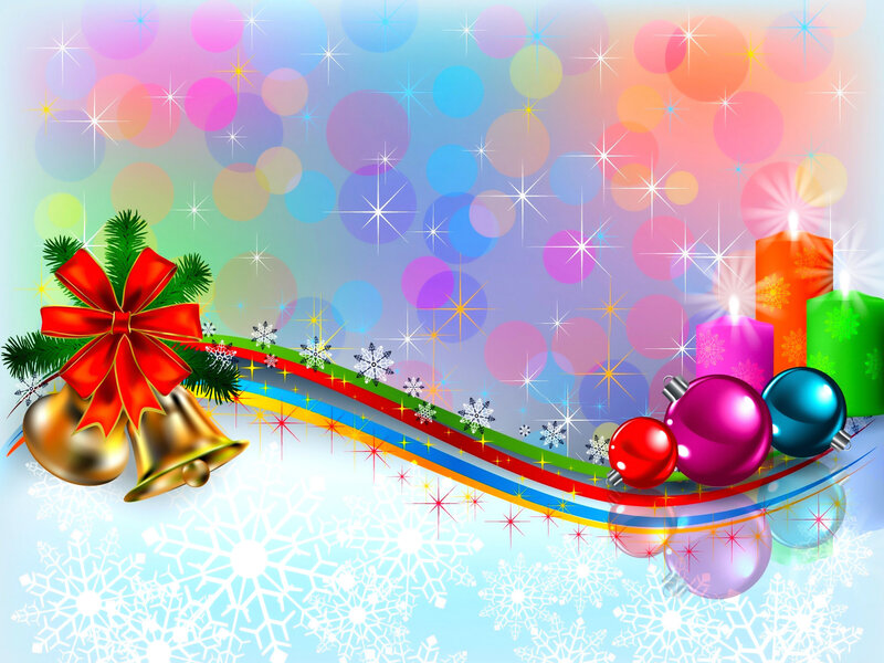 Christmas Ornaments and Bells — Blue, Festive