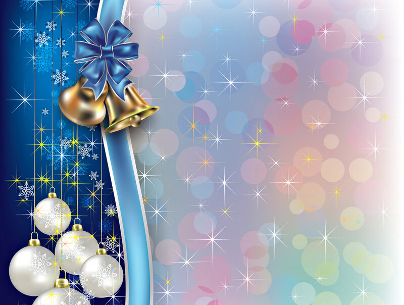 Christmas Ornaments and Bells — Blue
