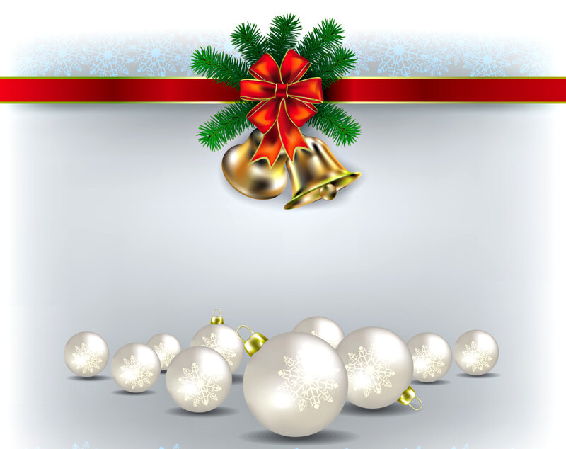 Christmas Ornaments and Bells — White