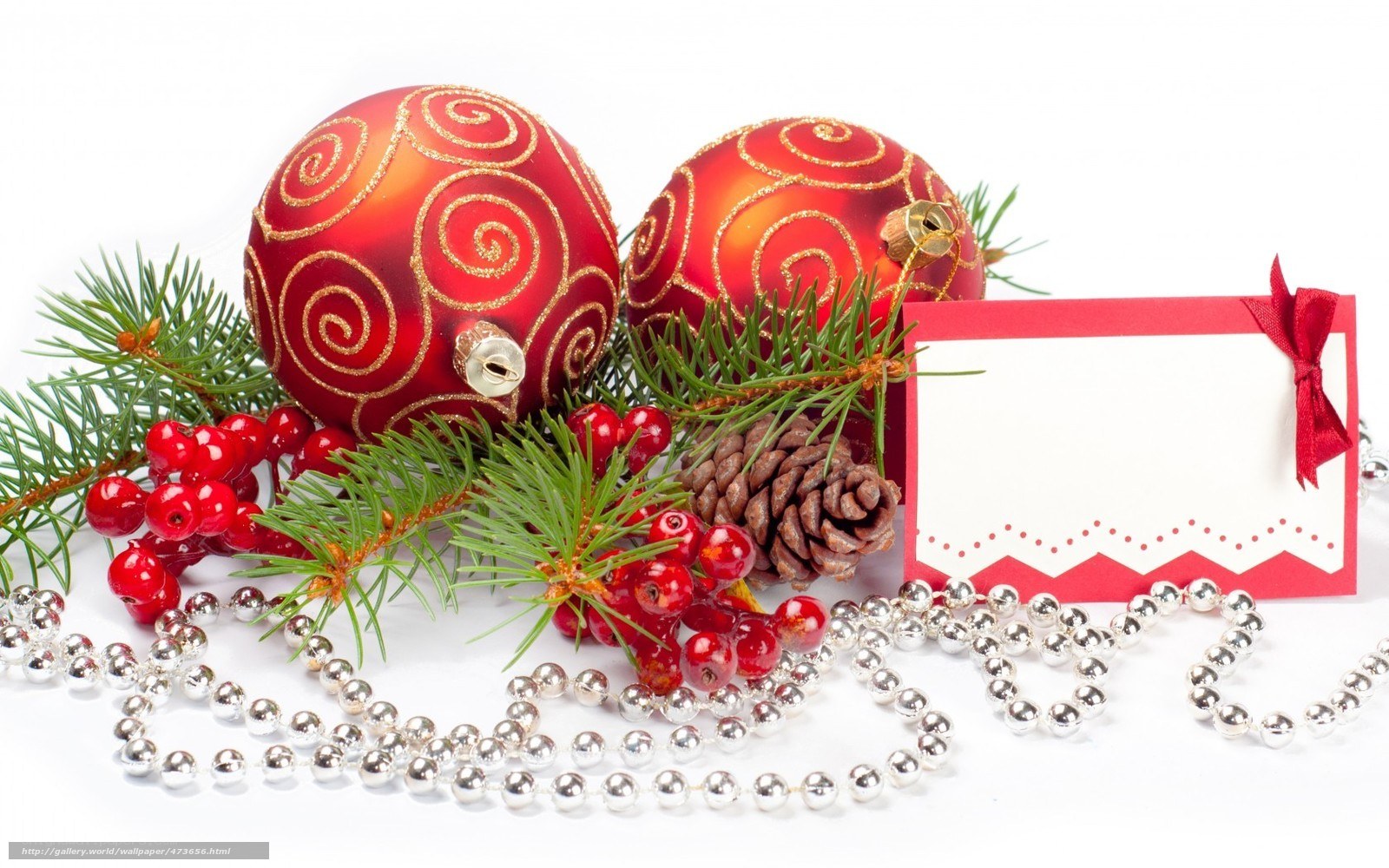 Christmas ornaments and berries