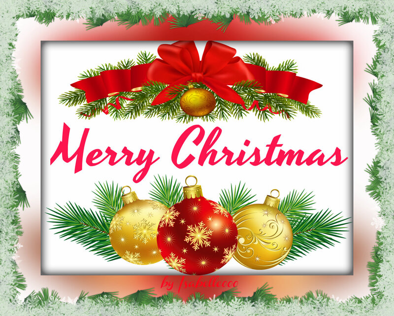 Christmas Ornaments and Bow — Red, Festive, Winter, Illustration