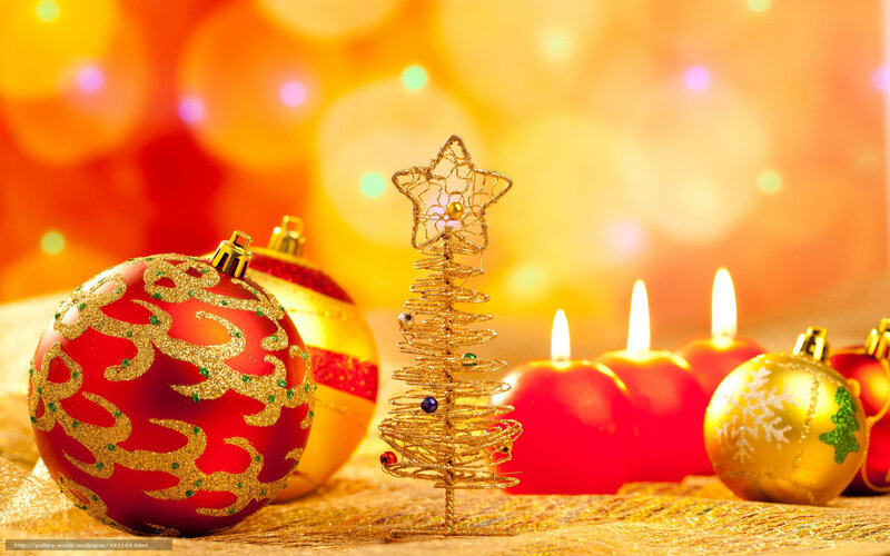Christmas ornaments and candles