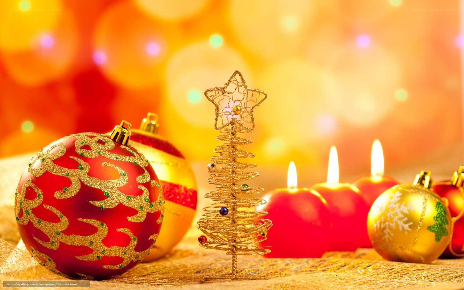 Christmas ornaments and candles