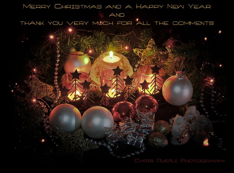 Christmas Ornaments and Candles — Black