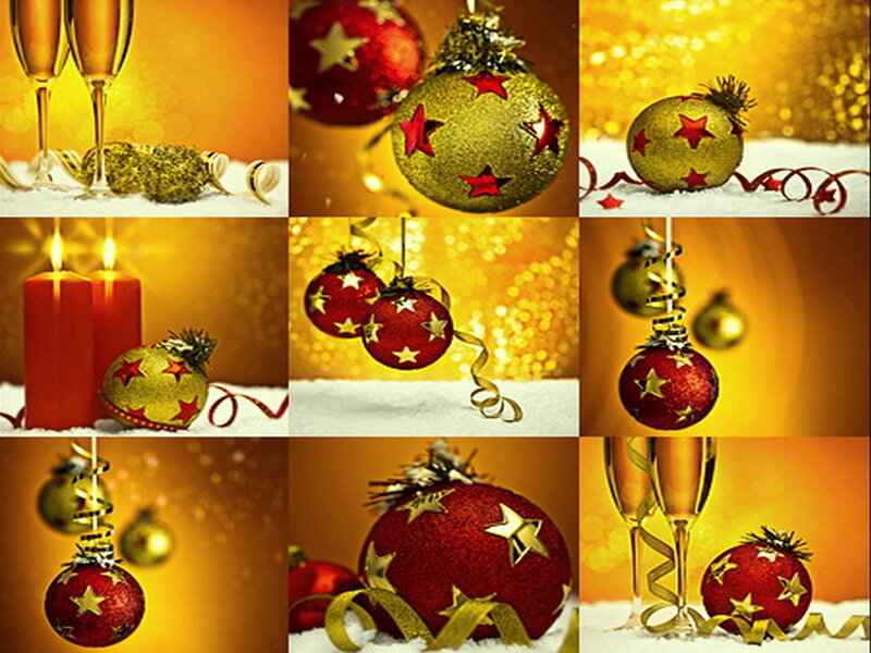 Christmas Ornaments and Candles — Red