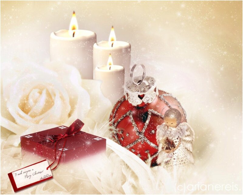 Christmas Ornaments and Candles — White