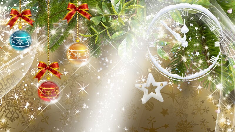 Christmas Ornaments and Clock