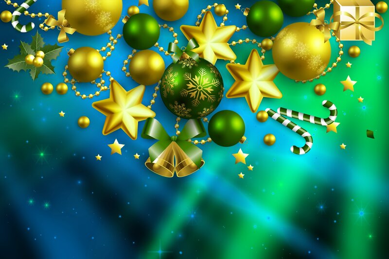 Christmas Ornaments and Decorations — Green, Festive, Winter