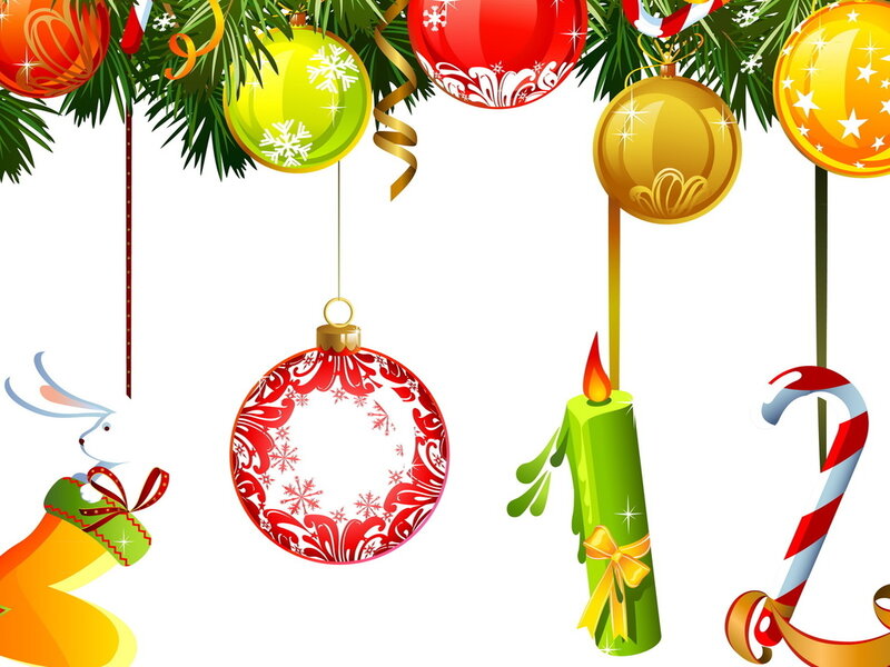 Christmas Ornaments and Decorations — Red, Festive