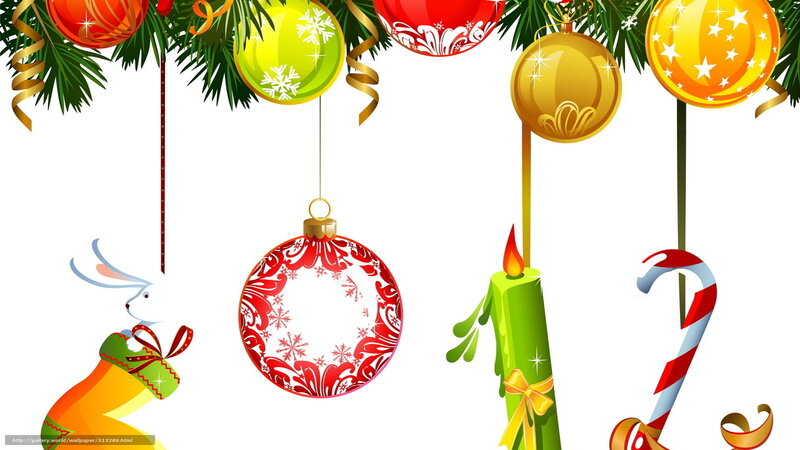 Christmas Ornaments and Decorations — Red, Festive, Winter, Vector Art