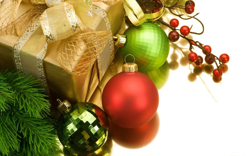Christmas ornaments and gift