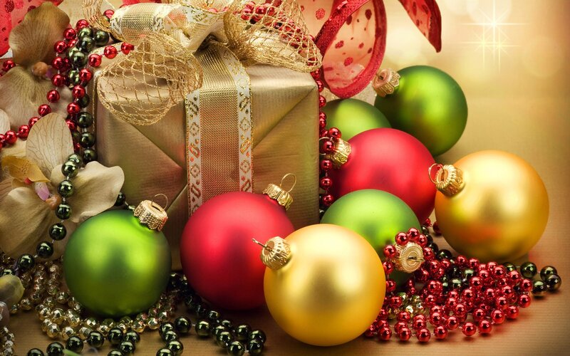 Christmas ornaments and gift
