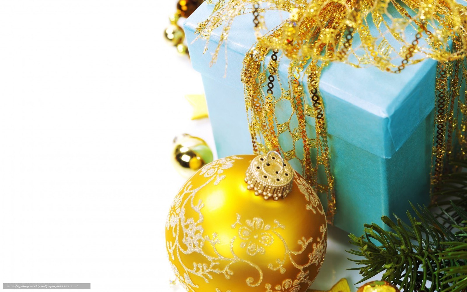 Christmas ornaments and gift box